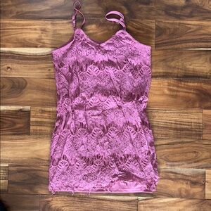 Lace Sleeveless Mini Dress in Pink